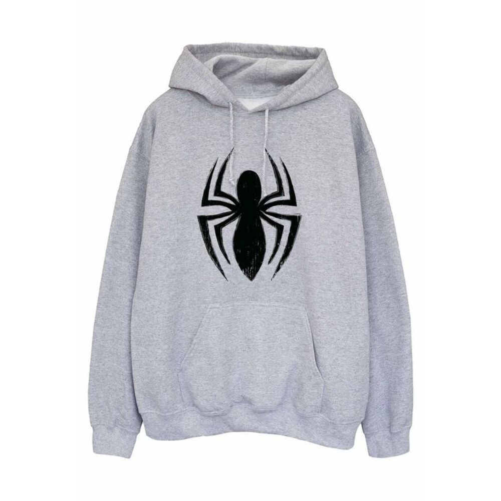 Spider-Man Mens Ultimate Spider Logo Hoodie / Sports Grey